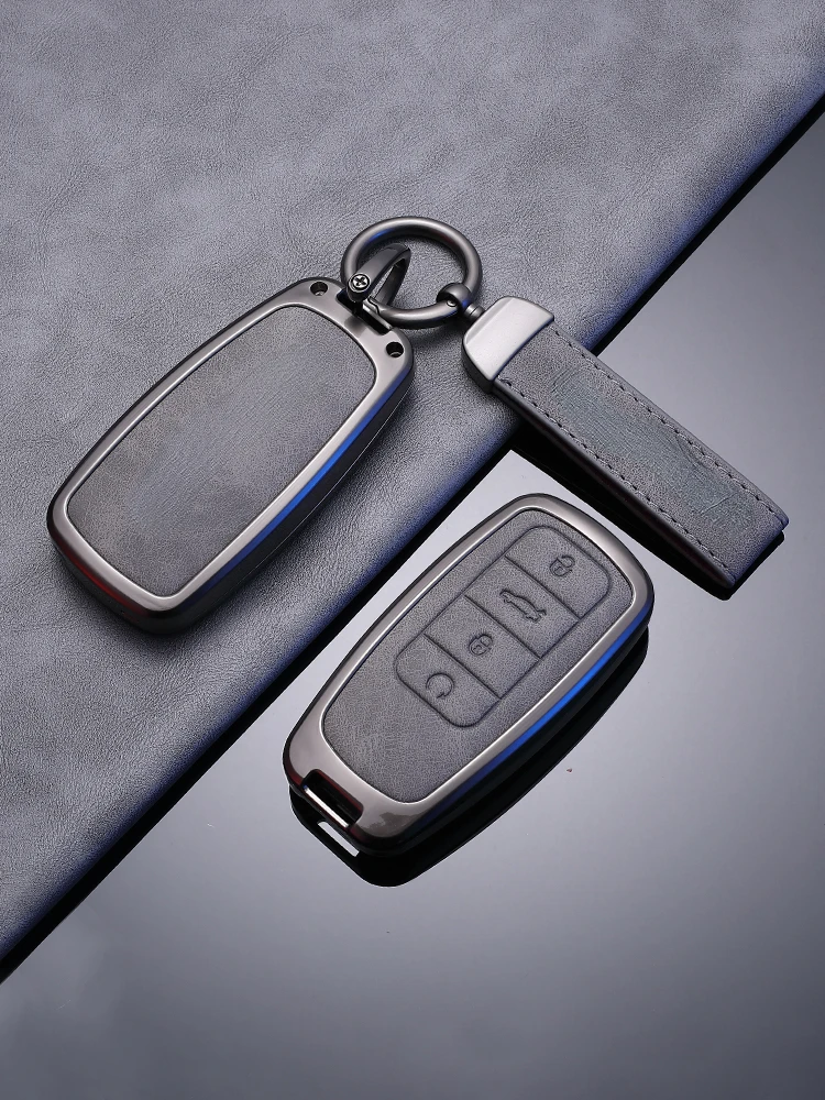 

Suitable For Chery TIGGO 8 PRO 2022 - 2024 Zinc Alloy + Leather Car Remote Key Case Cover Simple Style