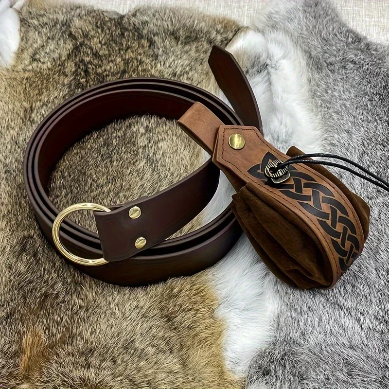 

1 шт./2 шт., ремень из искусственной кожи в стиле Ренессанс и комплект кошелька, воин викингов, ролевая игра для мужчин и женщин, подходит для Хэллоуина, LARP