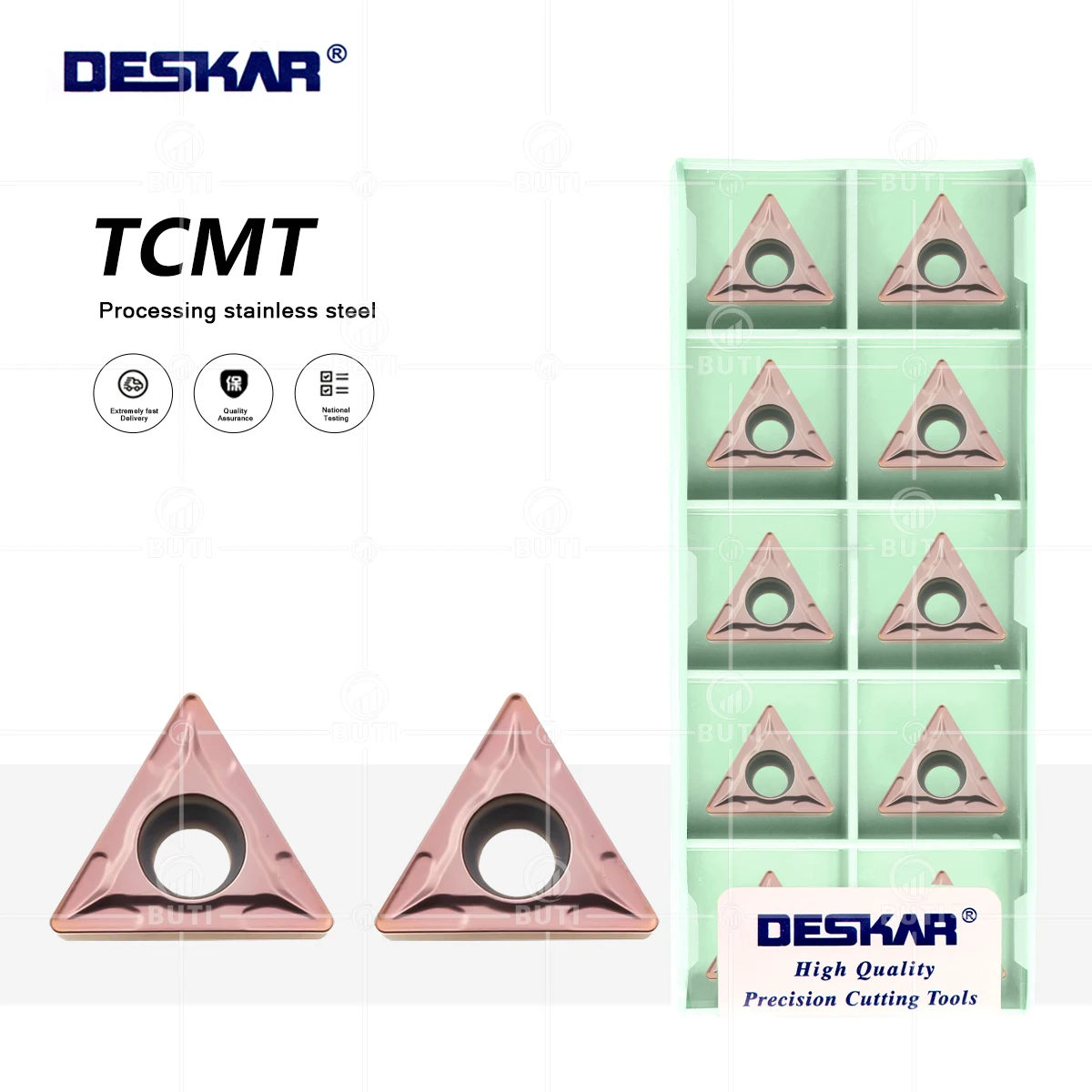 

DESKAR 100% Original TCMT090204 LF6118 CNC Lathe High Quality Inner Hole Triangular Turning Blade For Stainless Steel Hard Metal