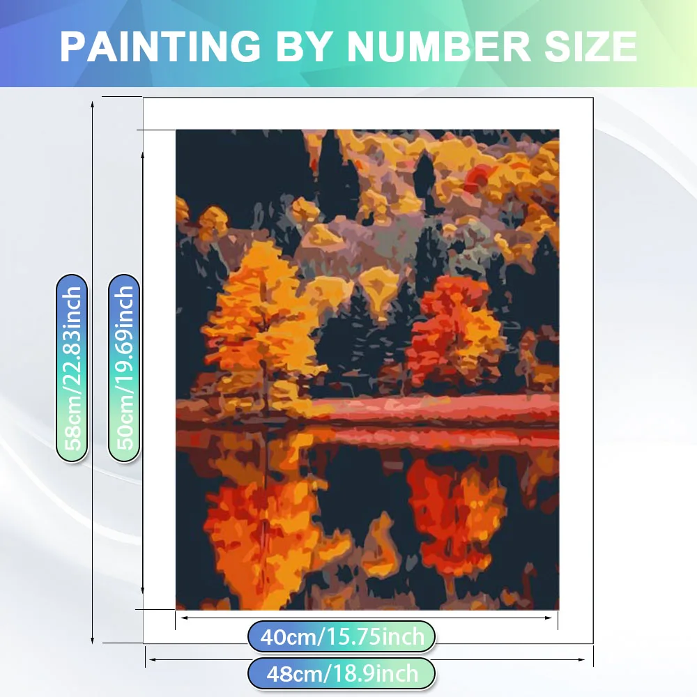 HUACAN Painting With Numbers Kits Autumn Landscape Forest Tree Scenery Home Decor Drawing Canvas Gift For Diy Wall Set