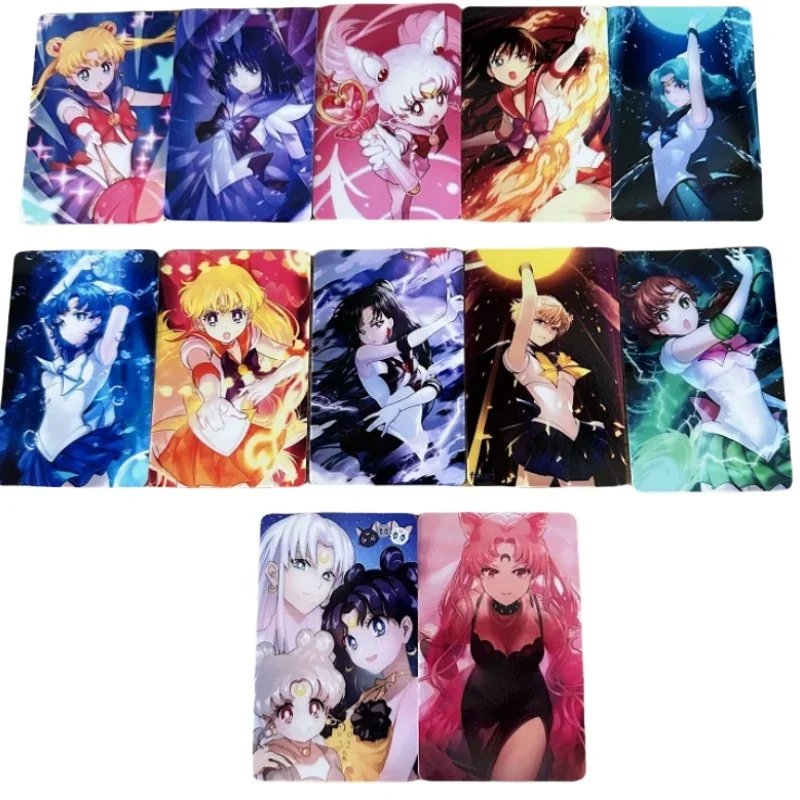 

12 листов Сейлор Мун флэш-карта Цукино Усаги Мизуно Ami Diy кристалл наклейка серия аниме фигурки героев подарки для друга