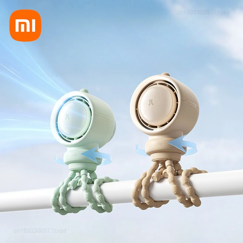 Xiaomi JISULIFE Baby Stroller Fan Portable Mini Mosquito Repellent Silent Children Stroller Fan Shakeable Head Air Purification