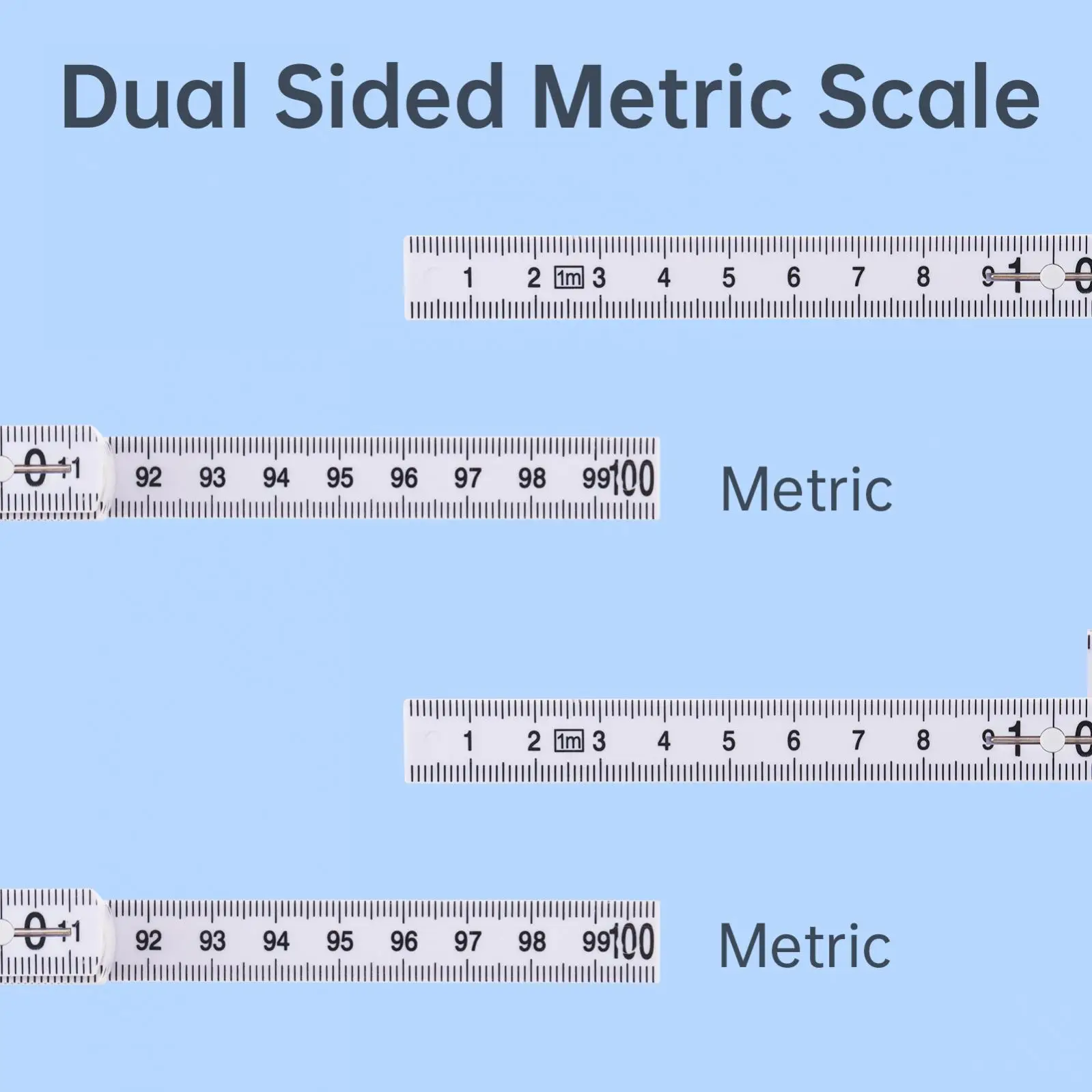 1m/2m Double Sided Metric Scale Ruler Foldable Plastic Ruler Measuring Tool for Teaching / Drawing / Carpenters/Drafting /Crafts