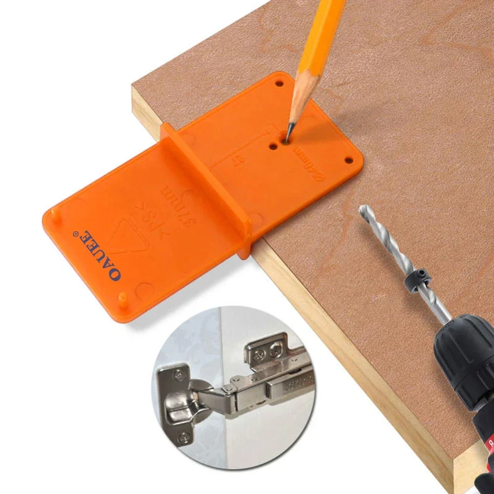 Hinge Hole Drilling Guide Plastic Woodworking Punch Opener Locator Template For Carpentry Holes DIY Tools For carpentry In Wood