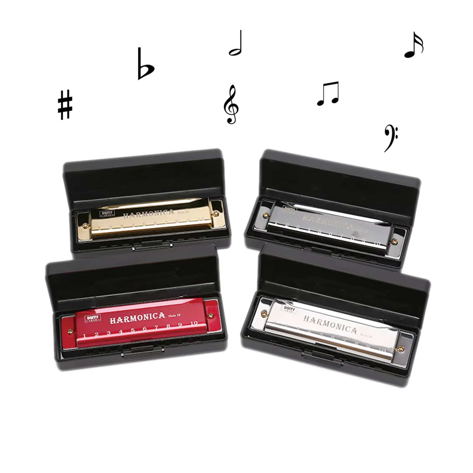 Harmonica 10 Holes Diatonic Key of C Blues Harp Mouth Organ Musical Instrument for Beginners Kids Adults with Storage Case