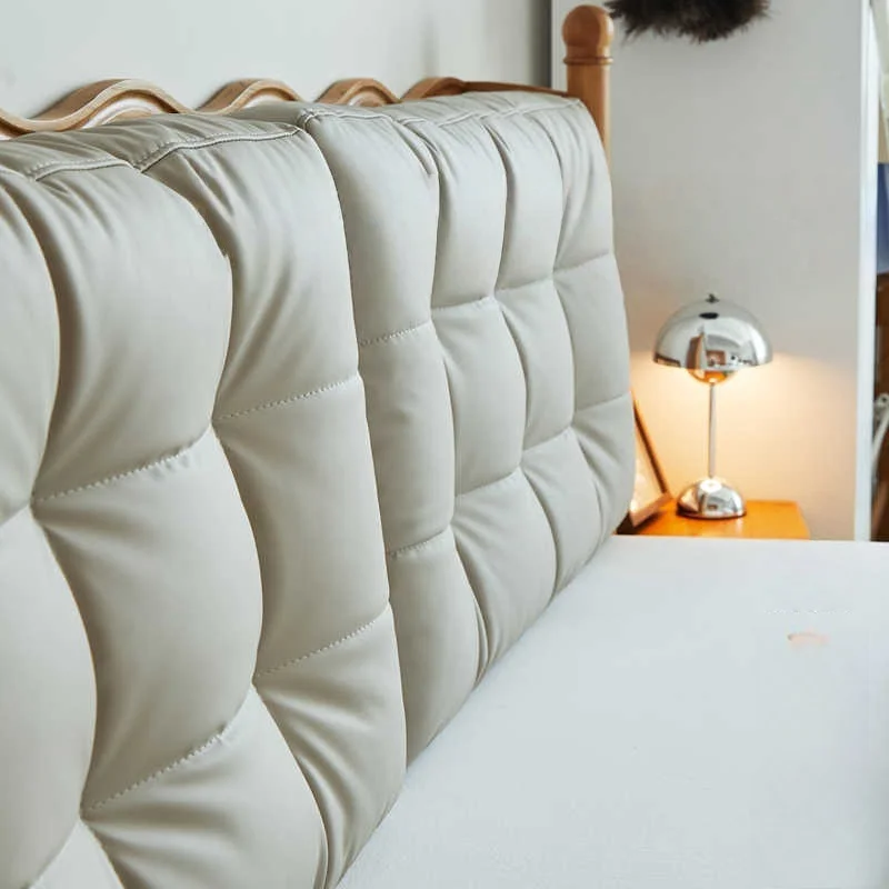 # Modern Style Soft Bed Upholstered Headboard Solid Oak Eco-Friendly King/Queen Size