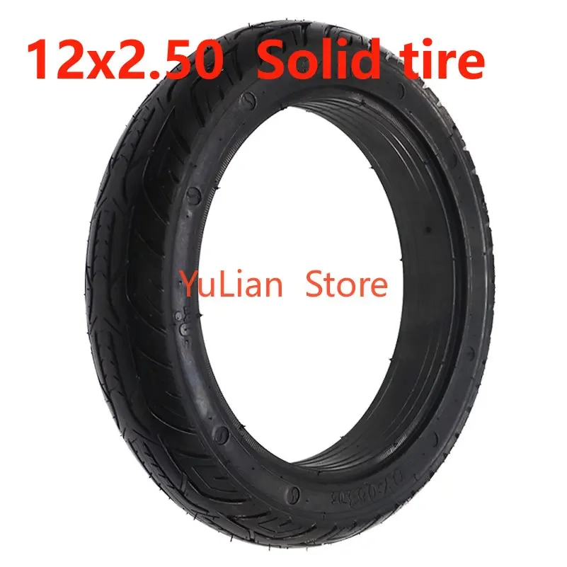 High Quality 12x2.50 Solid Tire for 12x2.50 Folding Electric Bike Thickened Run Flat Accessories