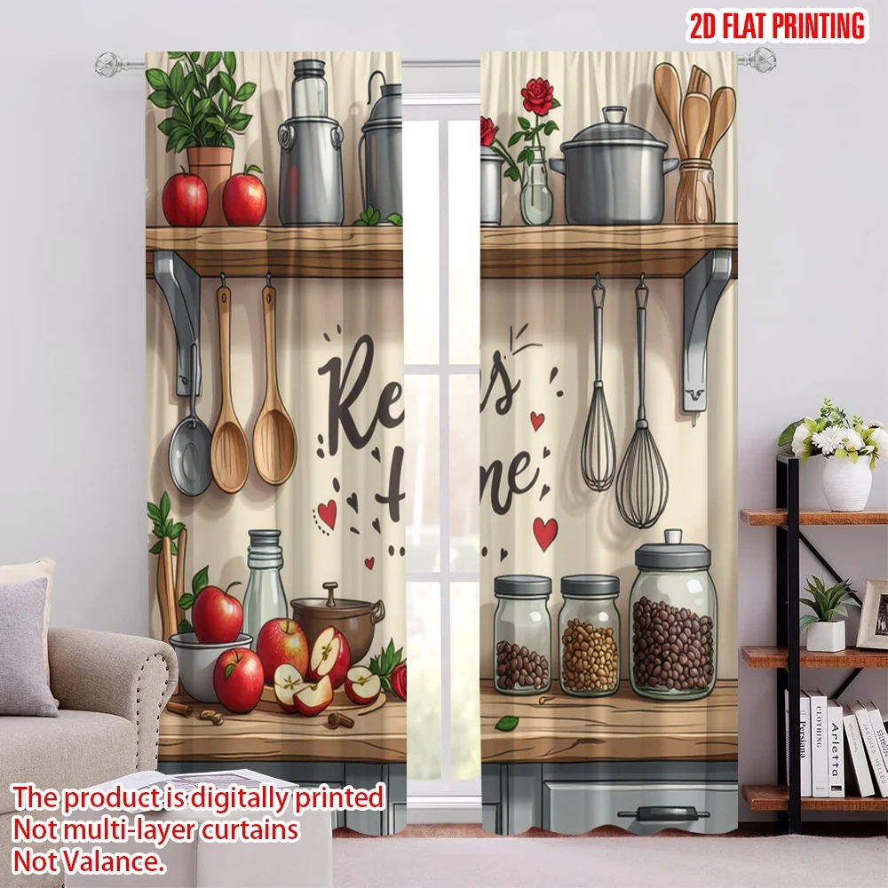 

2pcs Window Drapes Whimsical Kitchen Blackout Polyester Spring Party & Holiday Decor Applies to All Occasions