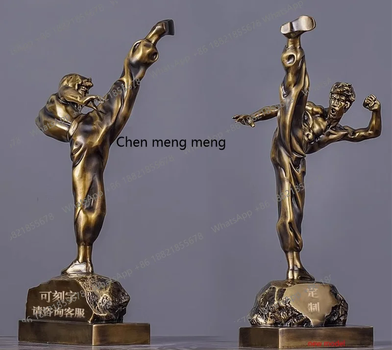 H178Copper ornament statue mold, gift-giving office desktop study, martial arts hall decoration