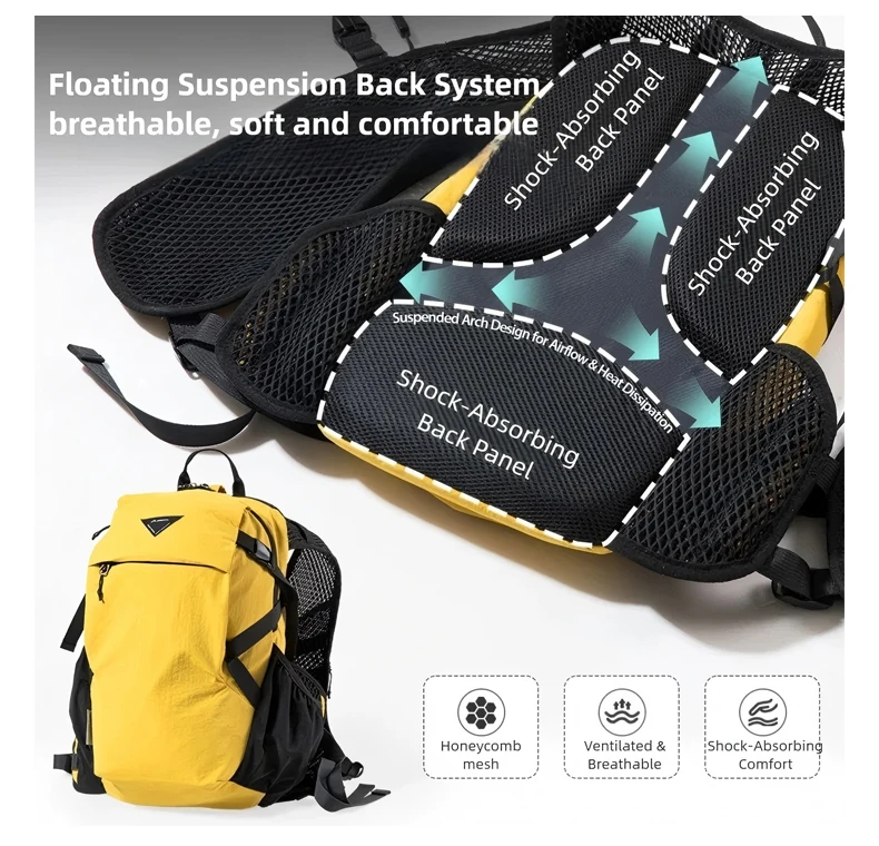 BISINNA Camping-Rucksack 20L Ultraleichter Wasserdichter Wanderrucksack für Männer und Frauen Outdoor Radfahren Reisen Klettern Tasche – Detail 6