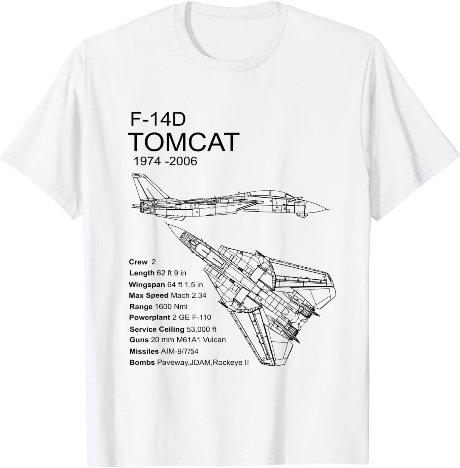 F-14 Tomcat F14 Aircraft Airplane Blueprint Schematic Men T-Shirt Short Sleeve Casual 100% Cotton O-Neck Summer Shirt