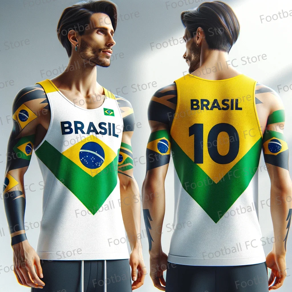 New Brazil Special Basketball Edition Vest Fans Kit Special Edition Jersey Training Uniform Basketball Jersey Kid Workout vest