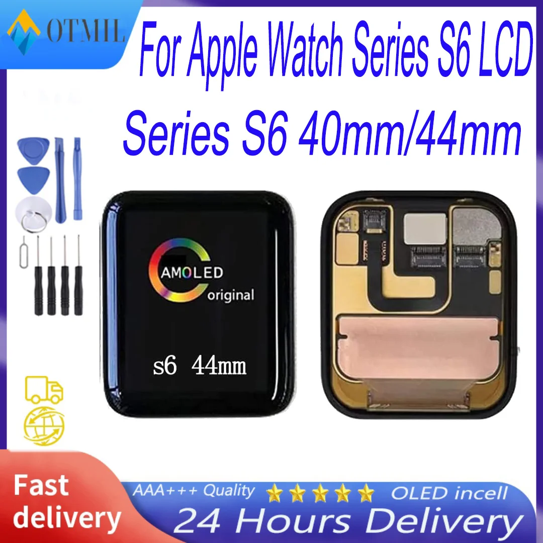 

AAAA For Apple Watch Series 6 LCD A2293, A2294, A2375, A2376 Display Touch Screen Digitizer 40mm/44mm Pantalla Replacement