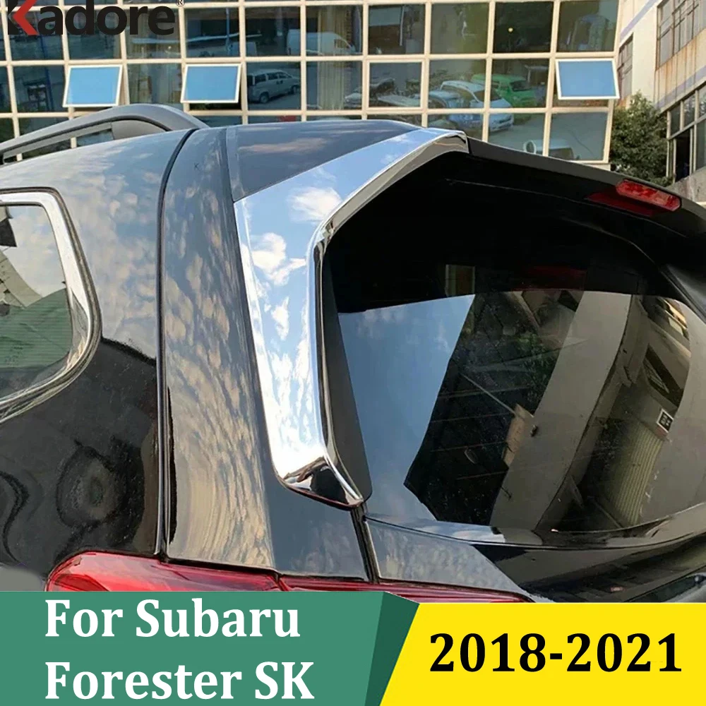 

For Subaru Forester SK 2018 2019 2020 2021 Chrome Rear Window Triangle Cover Trim Stripe Car Sticker Accessories (Fuel Version)