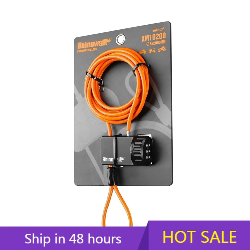 

POWER LEAP Rhinowalk 2M Heavy Duty Bicycle Cable Lock Anti-Theft Bike Lock for Outdoor Cycling, Scooter, Gate, Fence