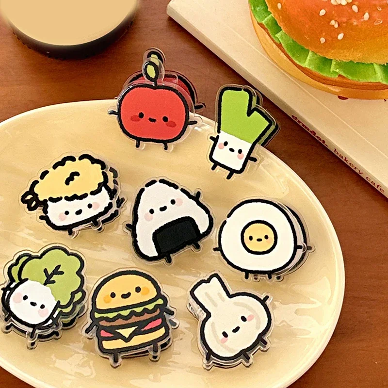 1Pair Cute Cartoon Fruit INS Animated Decoration Sealing Note Clips PP Clip for Students Office Supplies Gift