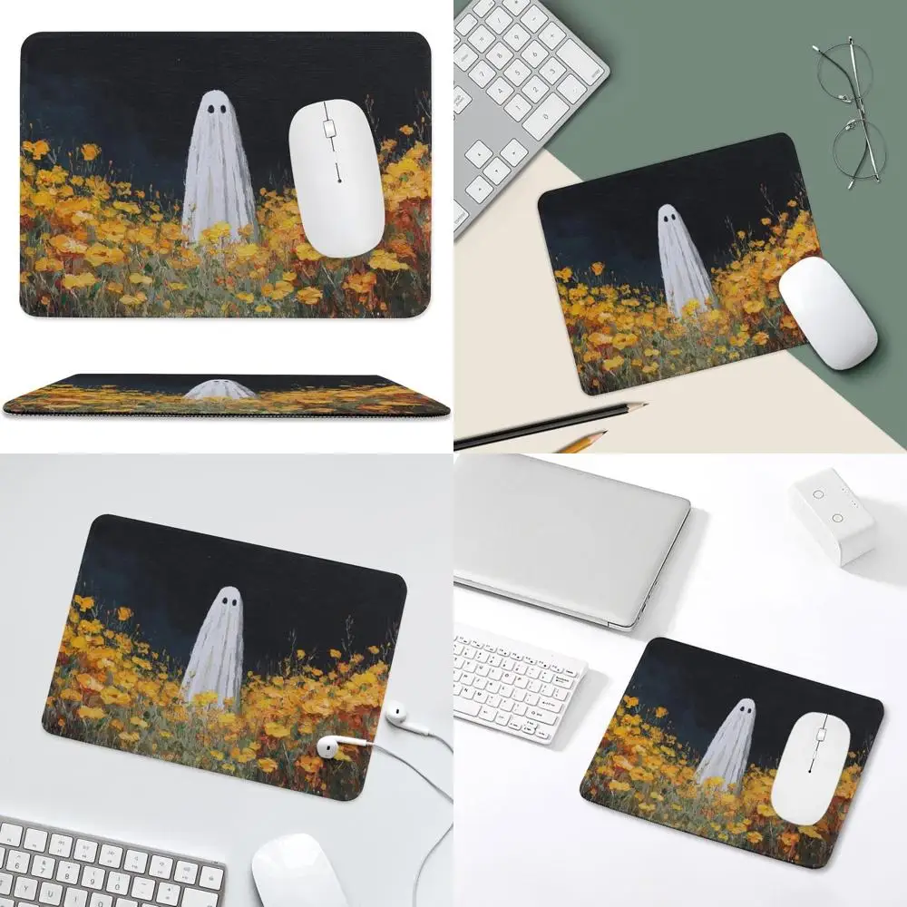 

Elegant Dark Fantasy Mouse Pad with Yellow Orange Flowers, Ideal for Small Office and Desk Laptop, Non-Slip Rubber Base