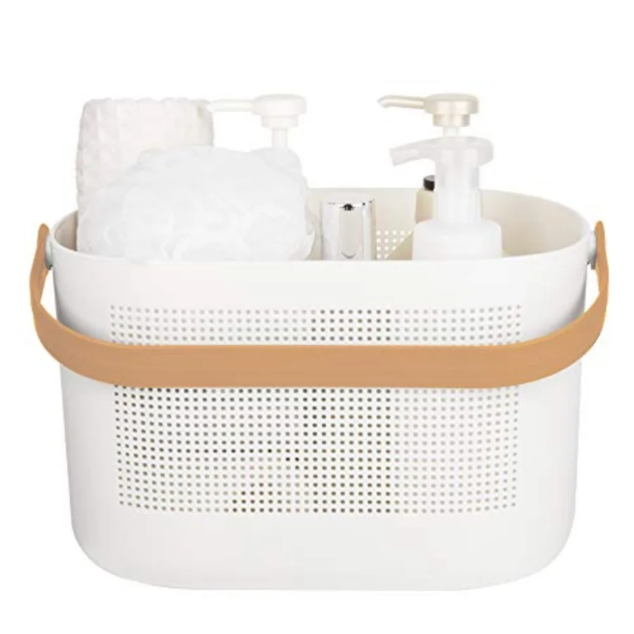 

Plastic Storage Baskets with Handles, Shower Caddy Shelf Organizers Basket for Bathroom, Kitchen, Dorm Room
