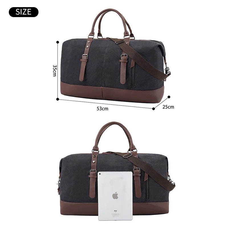 Imagem -04 - Bolsa de Fim de Semana Viagem Homem Grande Capacidade Bolsa de Viagem Casual Lona Bagagem de Viagem ao ar Livre Duffle Bolsa Masculino Bolsala