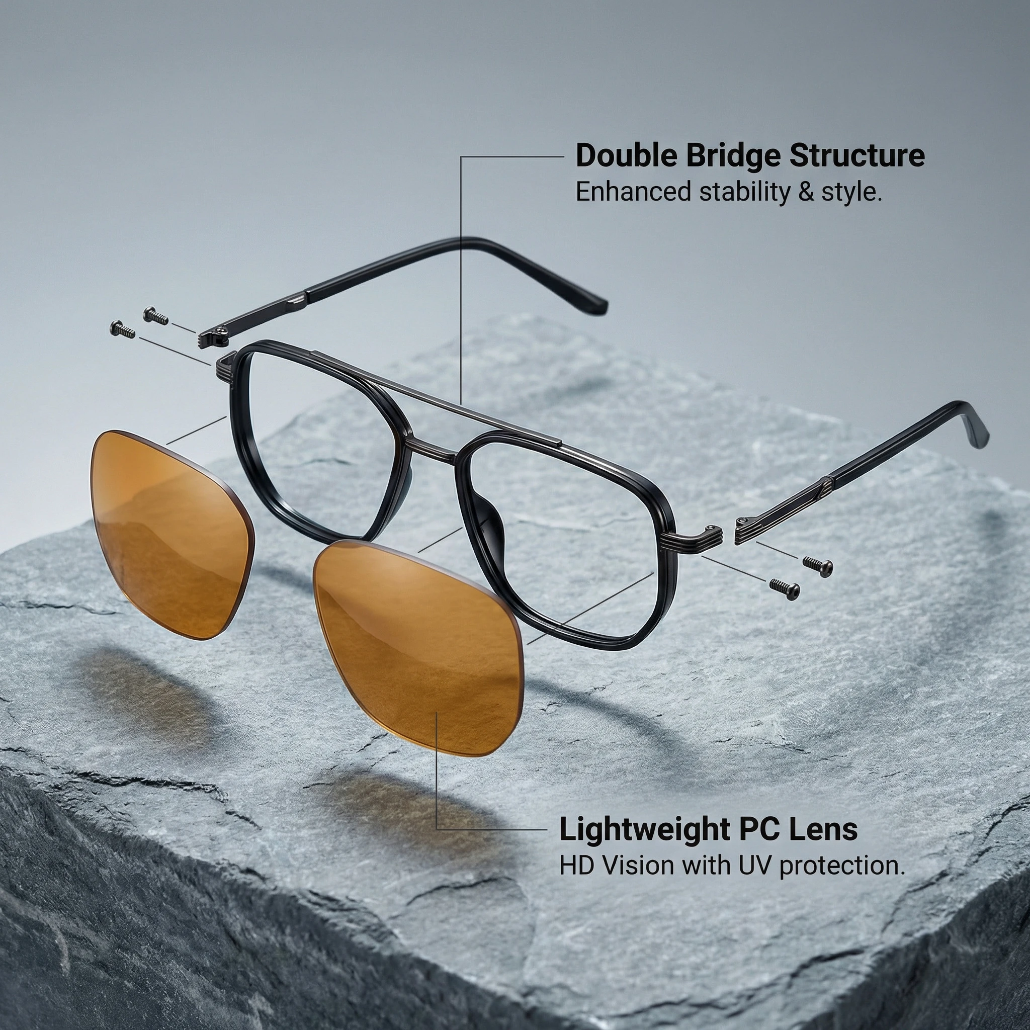 Klassnum Oversized Pilot Sunglasses — product information 6