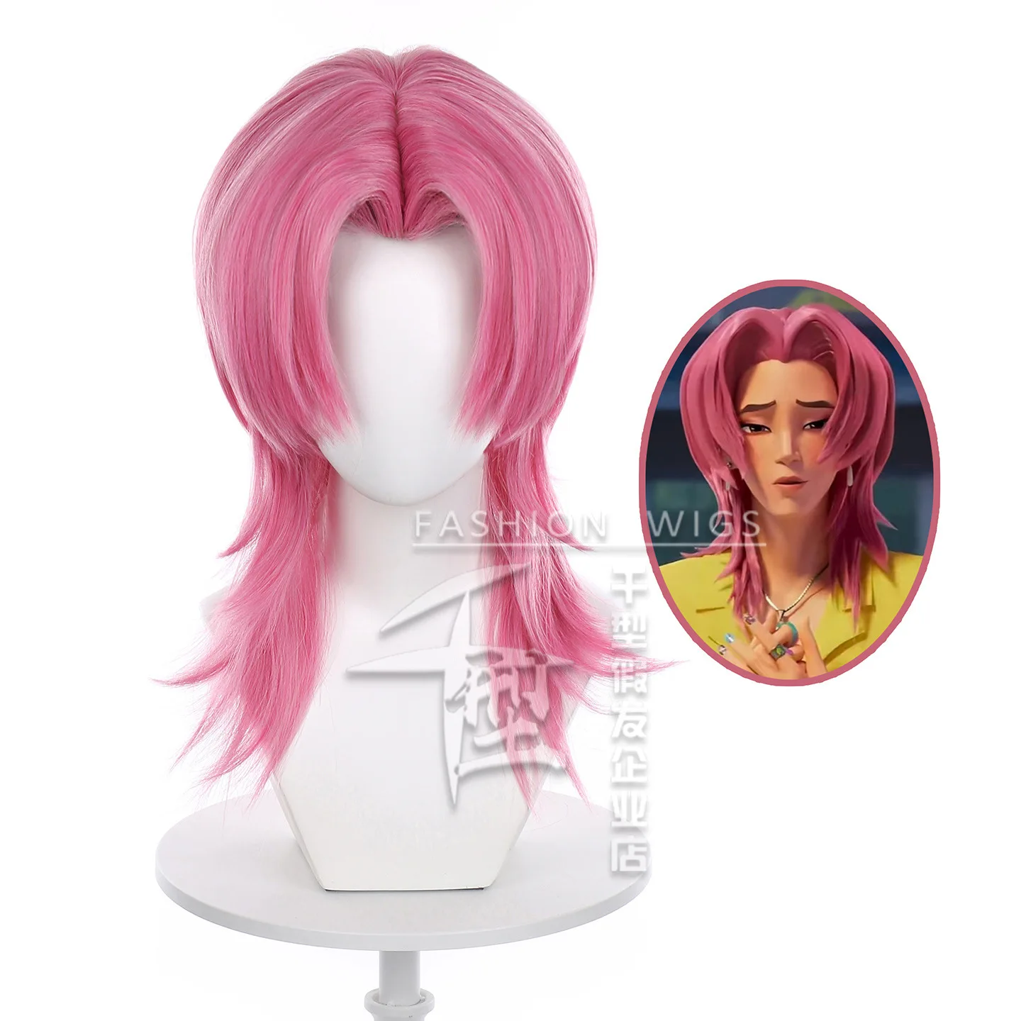

Romance Cosplay Wig 40cm Dark Pink Wig Anime Heat Resistant Synthetic Wigs for Halloween Carnival Party Cos