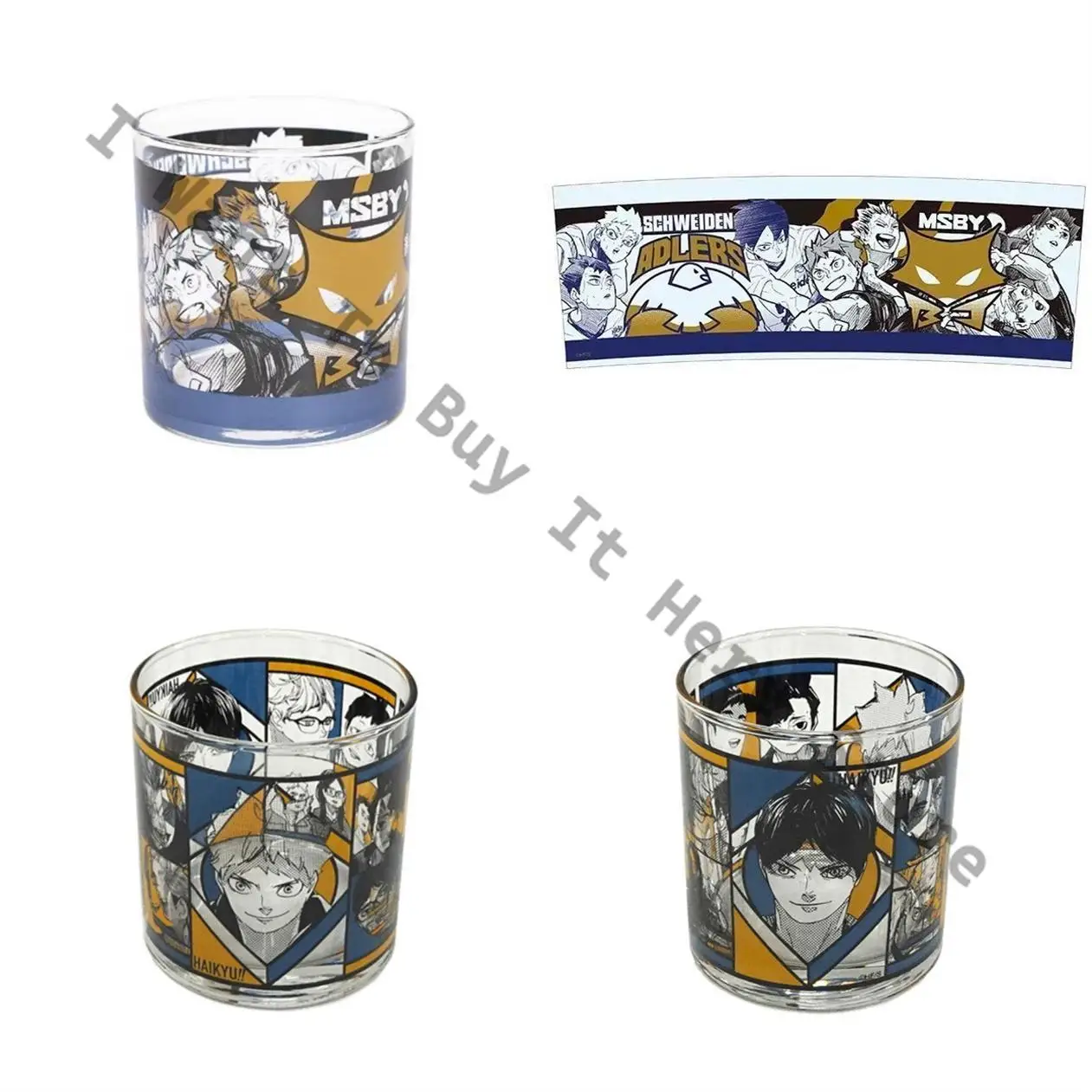 

Anime Haikyuu!! Tobio Kageyama Kei Tsukishima Kozume Kenma Kotaro Bokuto Shoyo Hinata Cosplay Water Cup Glass Halloween Gift