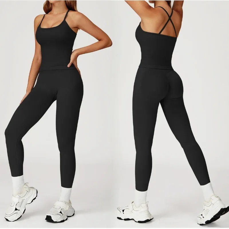 

Женский бесшовный комплект для йоги, быстросохнущий, облегающий, для подтяжки бедер, комплект для занятий спортом на открытом воздухе, для бега и фитнеса