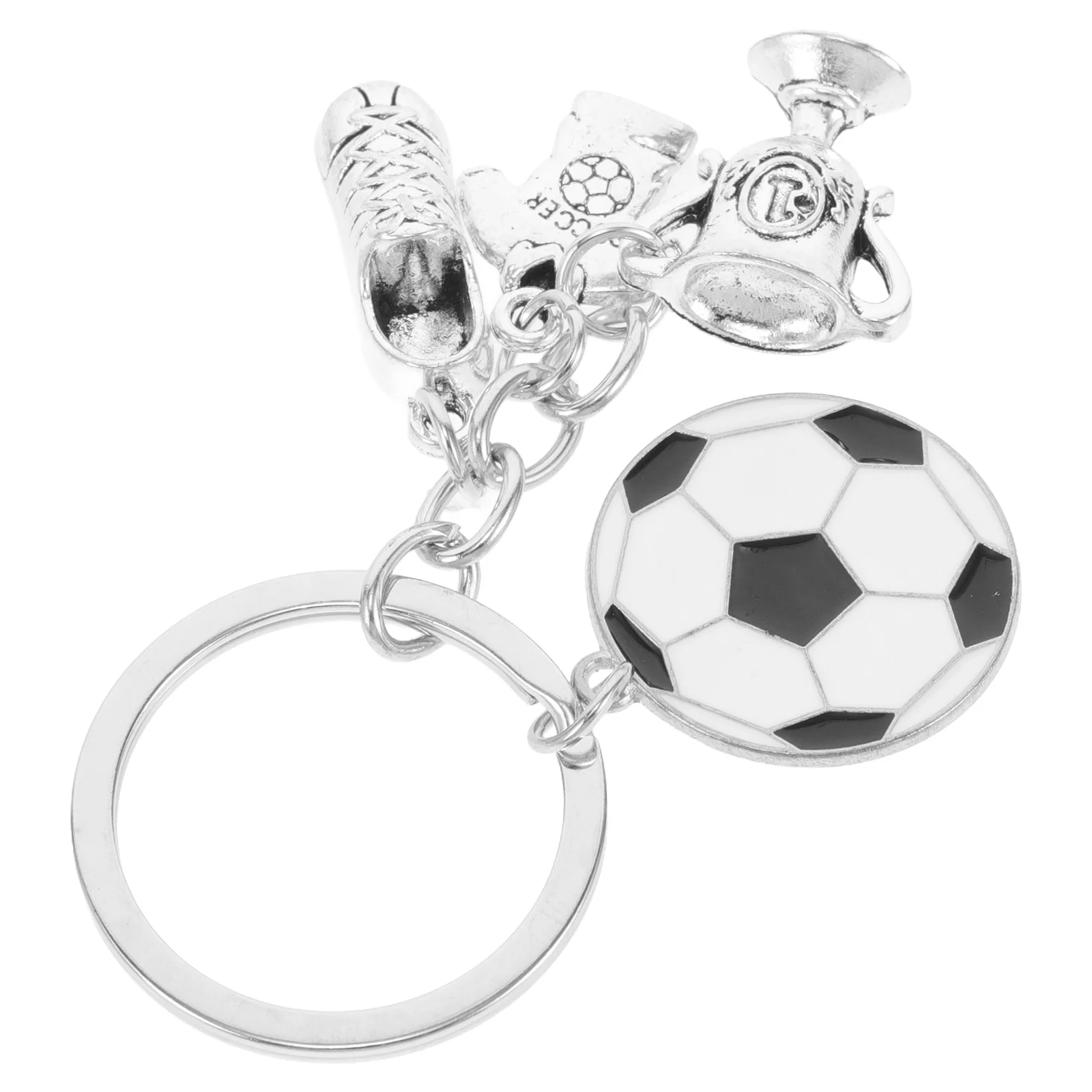 

Soccer Keychain Ornament Detailed Engraved Soccer Ball Pendant for Backpack Football Sports Keychain Sports Lover Gift