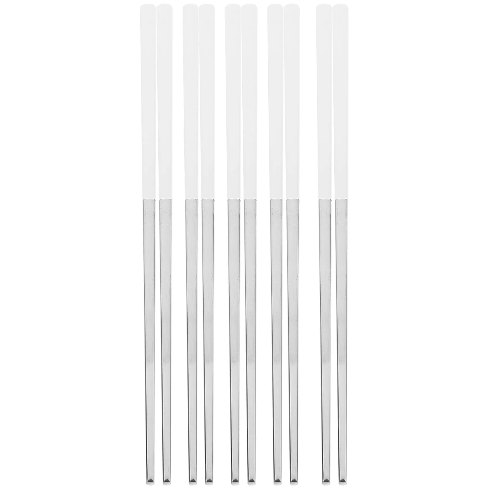 

5 Pairs Stainless Steel Chopsticks Set Lightweight Portable Kitchen Metal Canteen Travel Camping Flat Tableware Gift