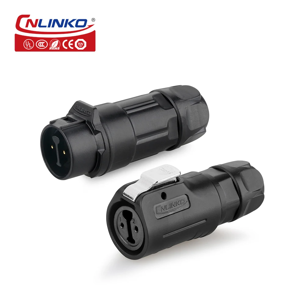 CNLINKO M12 IP68 Waterproof Connector Assembly Type Wire Cable Quick Connector 2/3/4/5/6/7/8 Pin Outdoor LED Lighting Connector