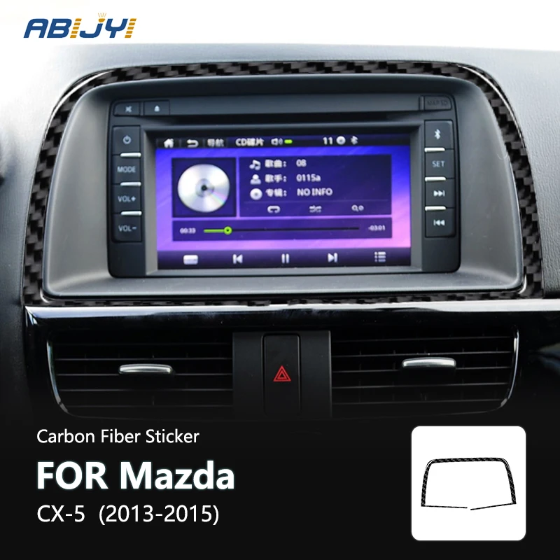 

For Mazda CX-5 2013 2014 2015 Accessories Carbon Fiber Style Interior Center Screen Bezel Trim Cover Trim Sticker Decoration