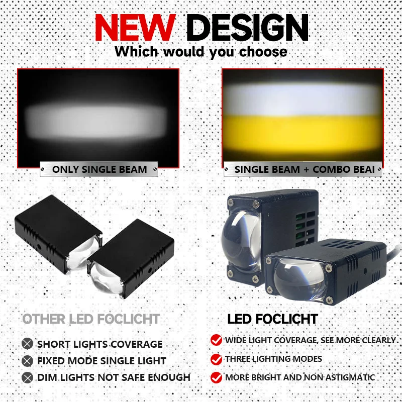 Carolyn 2 pezzi Mini luci di guida a LED che cambiano colore Fari dell'occhio del diavolo Luci ausiliarie impermeabili Luci sportive universali