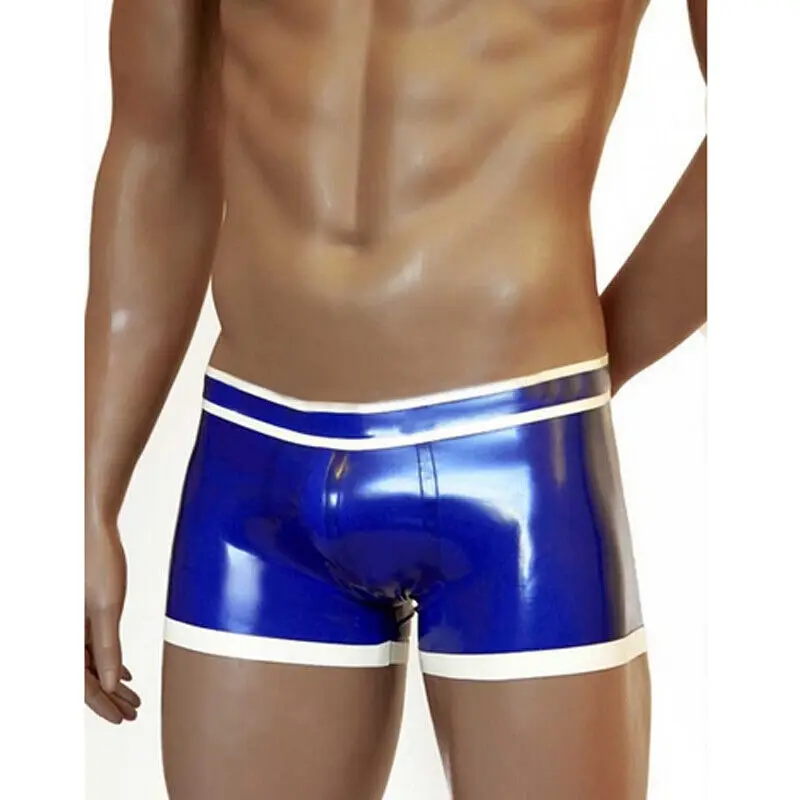 

Mode Pants Latex Gummi Badeanzug Kurze Hose Navy Blau Sport Badehose S-XXL 0.4mm