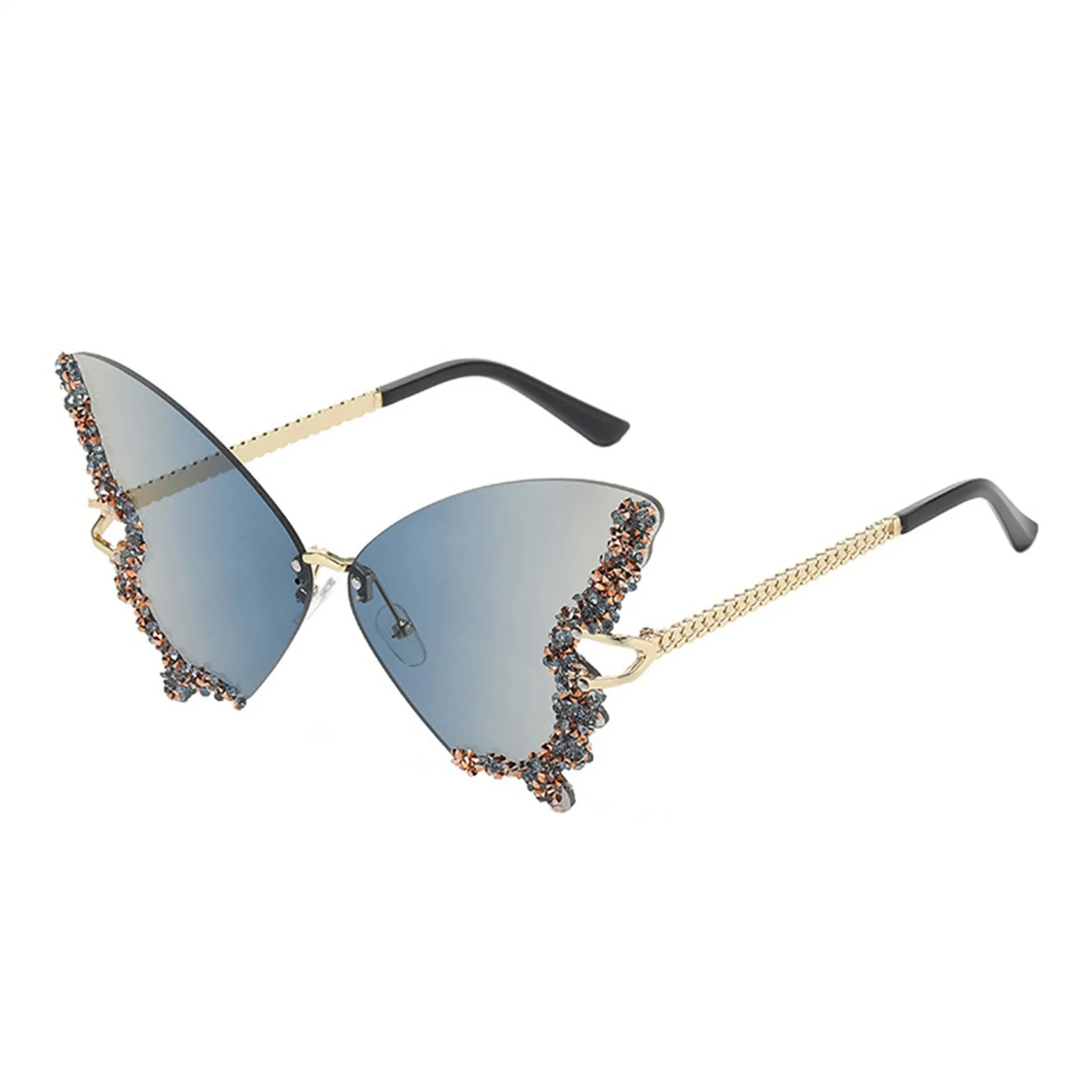 Fiesta Prom Club Mariposa Gafas de sol Gafas de sol Moda Nuevas señoras Gafas de sol Protector solar Gafas de sol Ropa a juego Diamante