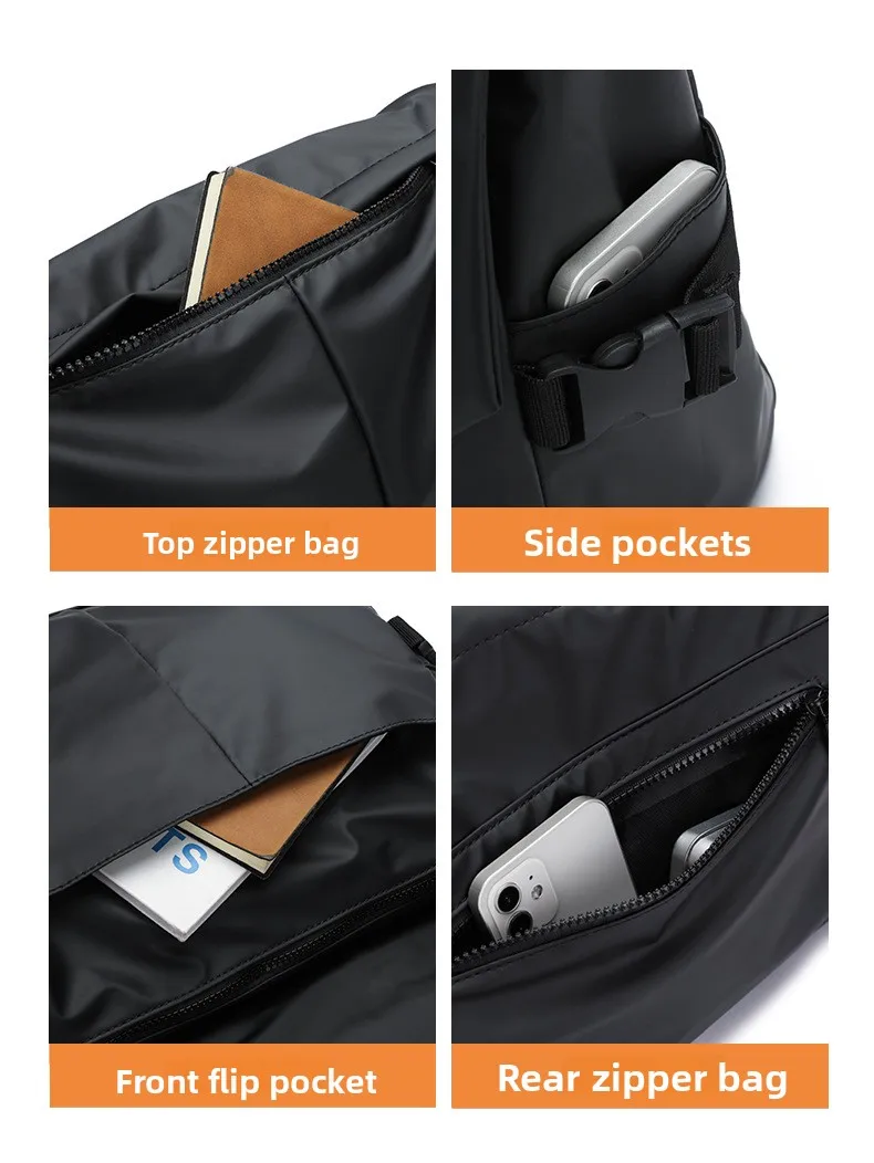 New Men's Single-shoulder Bag, Casual and Fashionable Crossbody Bag, Multi-functional Waterproof Large-capacity Crossbody Bag