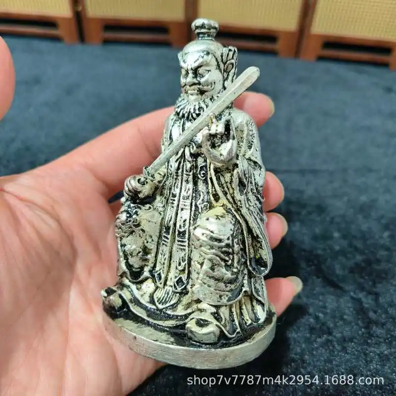 Antique Brass Craftwork Silver-Plated Zhang Tianshi Home Decorative Ornament