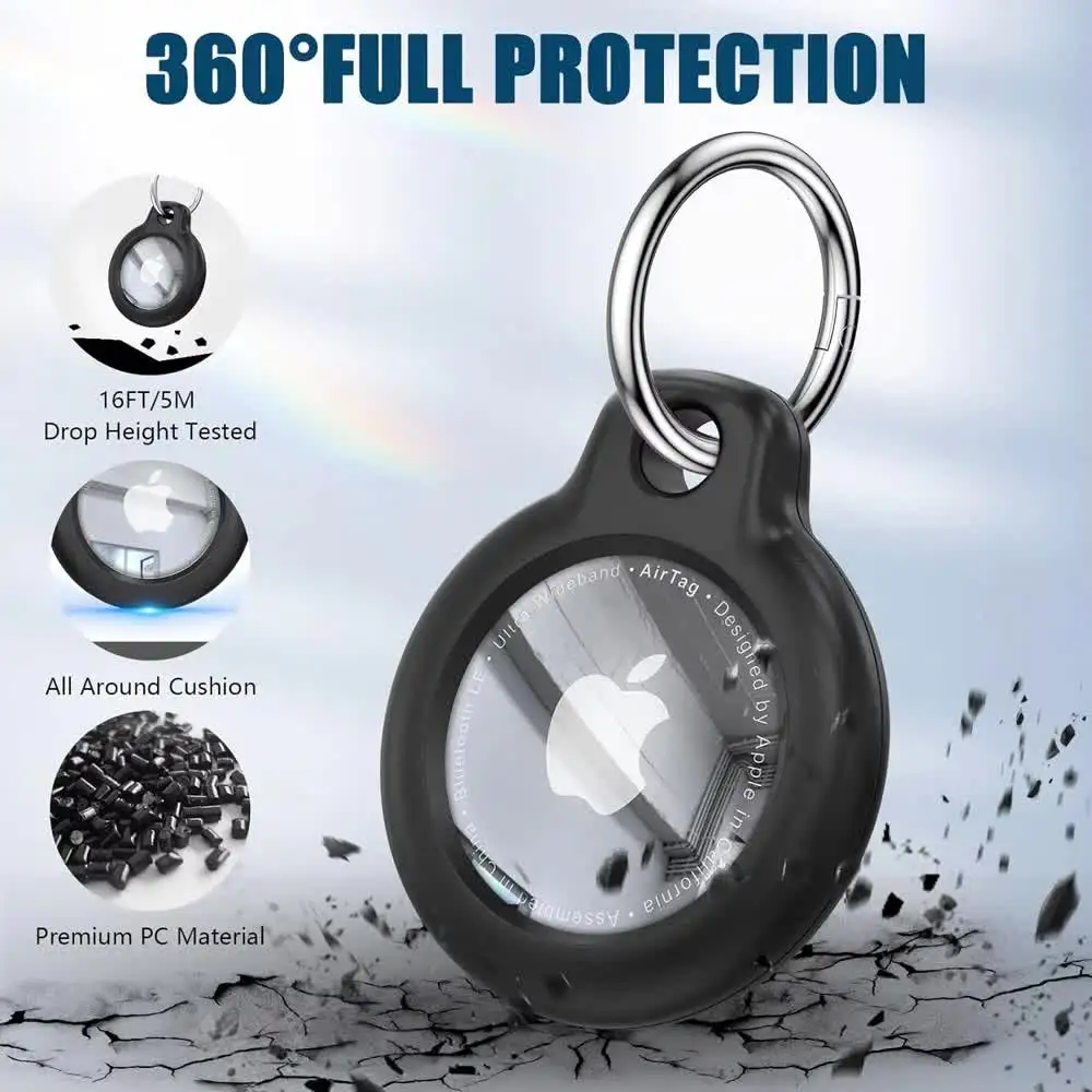Case For Apple Air Tag Holder With Keychain Hard PC Anti-Drop Airtags Key Chain Hard PC AntiDrop Airtags Key Chain Air Tag Case