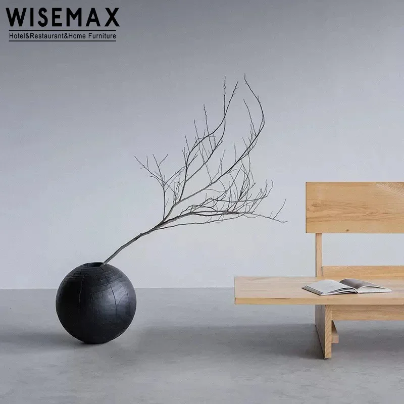 WISEMAX FURNITURE Nordic luxury living room solid pine wood table vase art decor ball shape flower vase for home decor