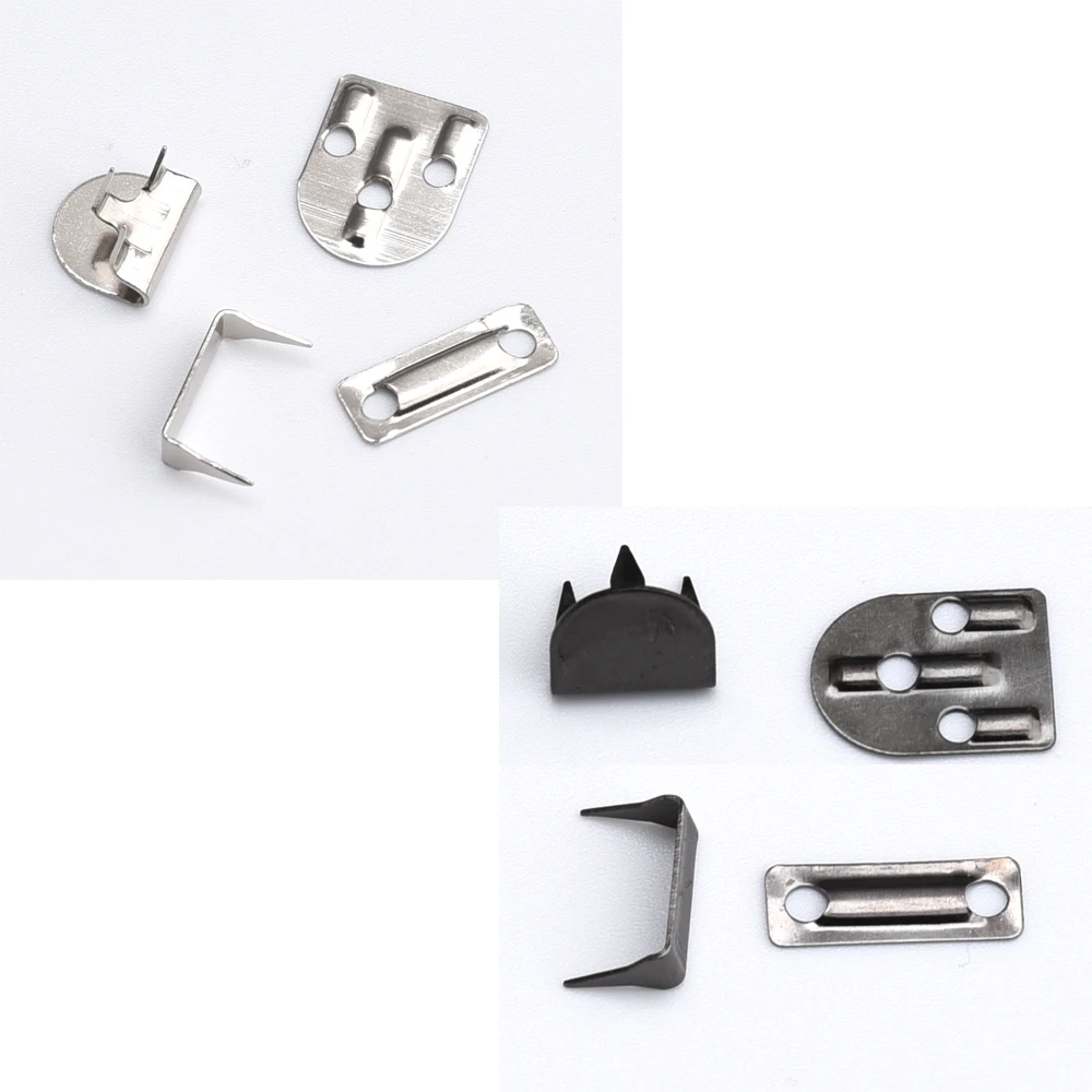 100 مجموعات/وحدة # 8015 4-جزء السراويل السنانير المعدنية النحاس شريط السحابات دعوى بانت تنورة زر السنانير النيكل n الأسود شحن مجاني