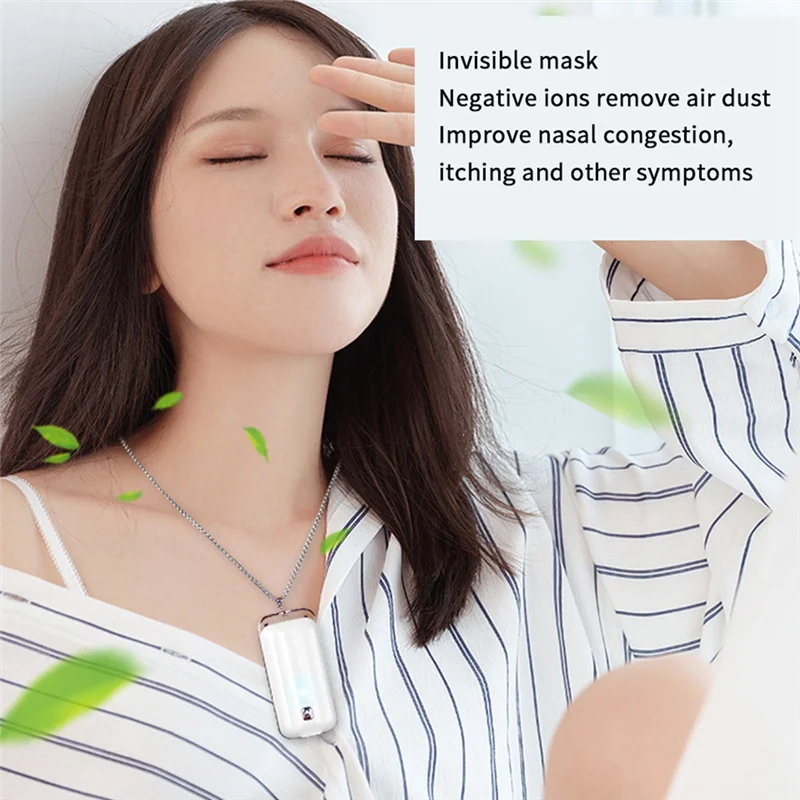 Mini Personal Air Purifier Portable Odor Eliminator Negative Air Purifier With Necklace Rechargeable