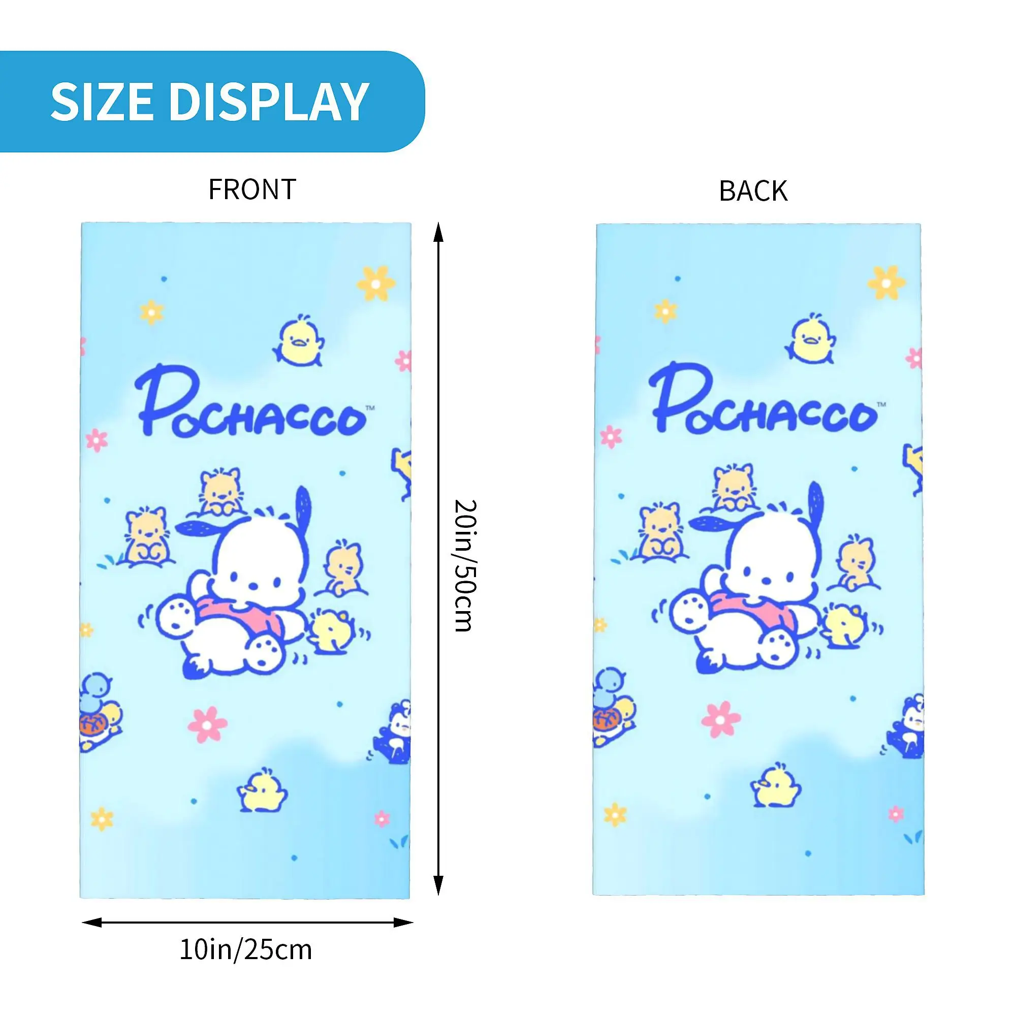 Custom Cartoons Pochacco Bandana Neck Gaiter for Hiking Running Women Men Wrap Scarf  Headband Warmer