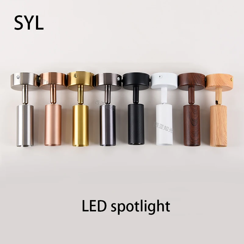 

Светодиодные прожекторы Пистолет Серый Песок Никель Серебро Накладной Маленький Точечный Светильник Регулируемый Угол Настенная Лампа Для Мытья Домашний Декор COB