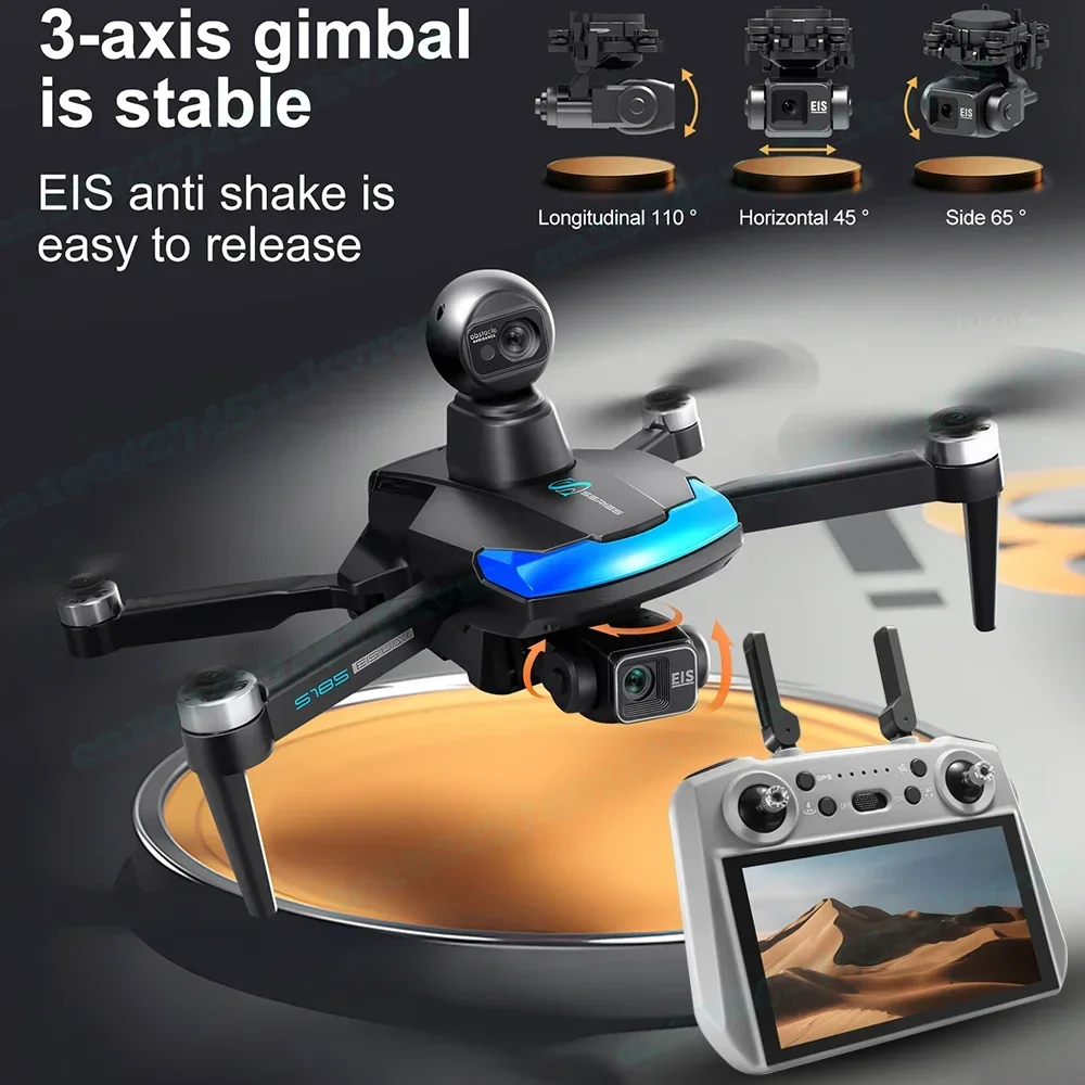 

S185 2025 ew with 3-axis PTZ 5G Digital Image Transmission 4K Drone with Camera LCD Screen Remote Control Brushless Motor FPV
