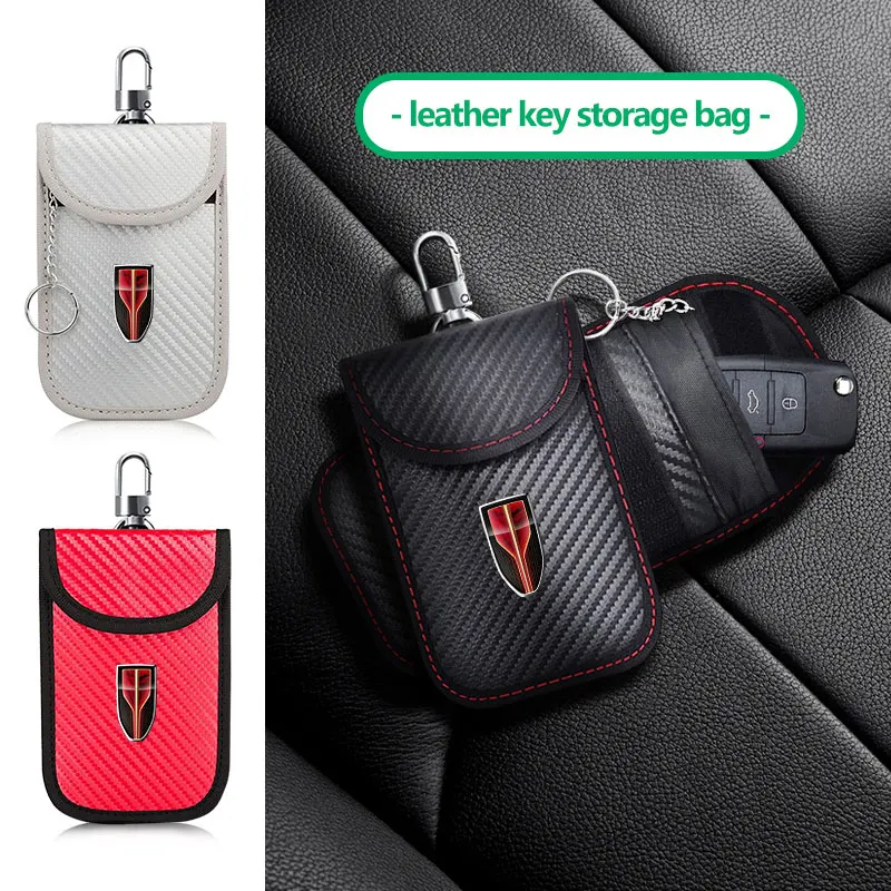 Car Keychain Case Zipper Carbon Fiber Key Protector Cover For Hong Qi Red Flag H5 FAW Red Flag HS5 HS7 H5 H7 H9