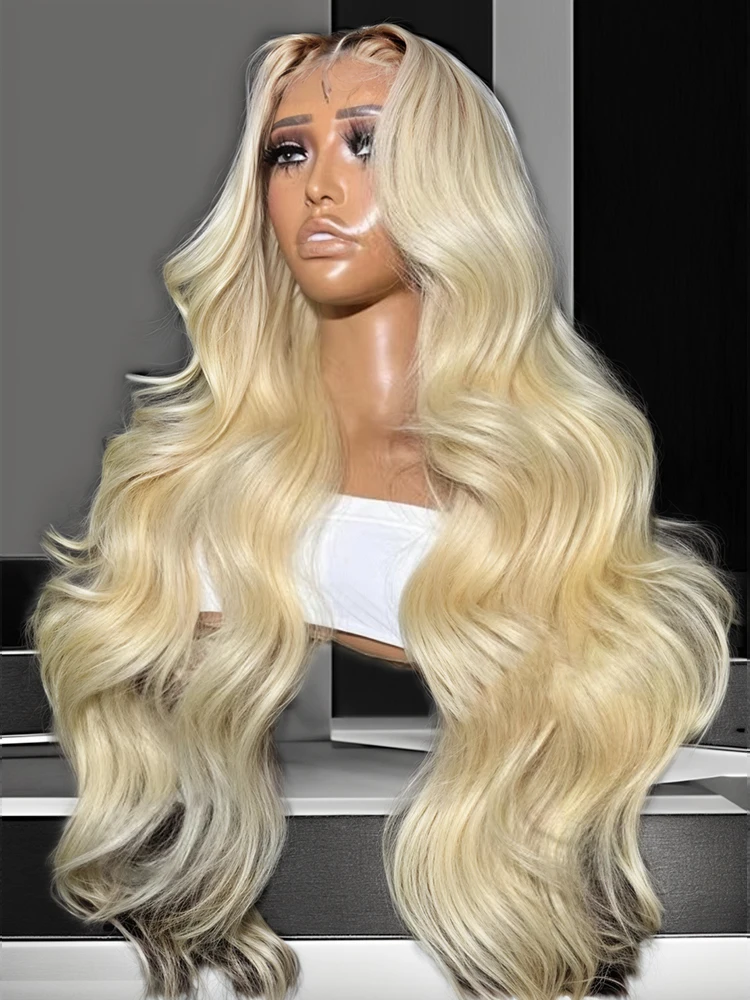 250% High Density Body Wave 30 40inch 613 Blonde 13x7 Hd Lace Frontal Human Hair Wig Brazilian 100% Human Hair Wig For Women