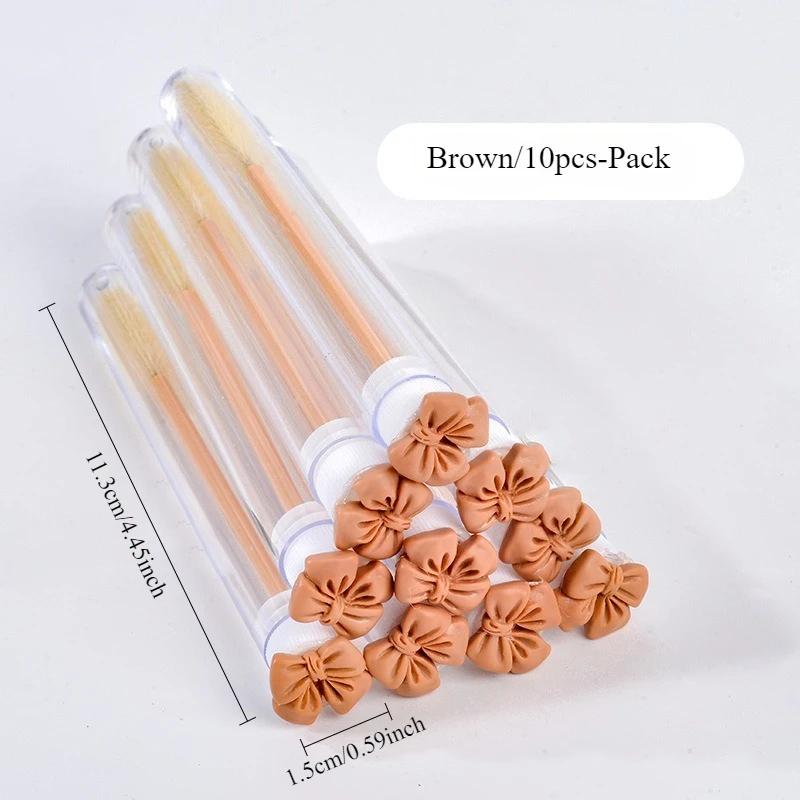 مجموعة فرش ماسكارا أنبوبية مكونة من 10 قطع مع فرش مكياج واقية، فرشاة حواجب، فرشاة رموش، فرشاة لاش، سوبولي #5