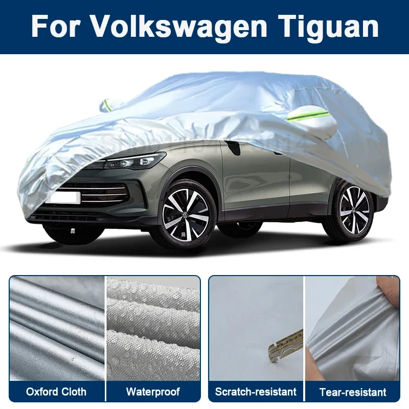 

Всепогодный чехол для автомобиля Volkswagen Tiguan с отражающими полосами, водонепроницаемый, снегозащитный, пылезащитный, с защитой от УФ-излучения