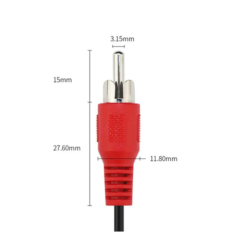 20cm 2 RCA Male diy Car Audio Cable AV Video connector extension cord wire Y plug to 2 RCA 3.15mm male Adapter For Video B1