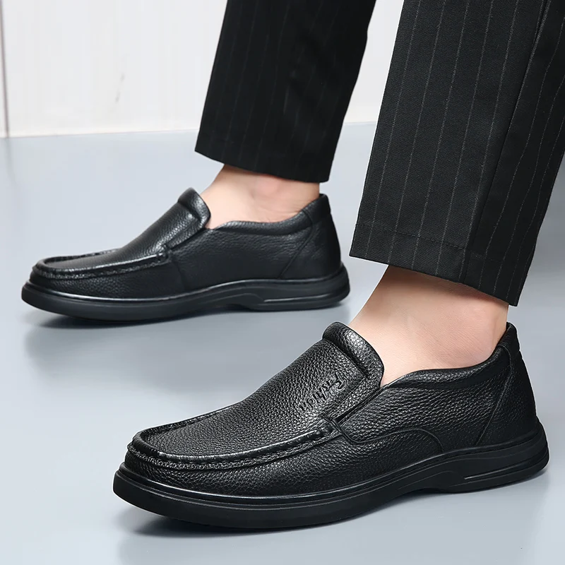 DIMANYU Genuine Leather 2026 New Casual Non-Slip Dad Large Size Middle-Aged Elderly Flat Men's Shoes_vogvips.com