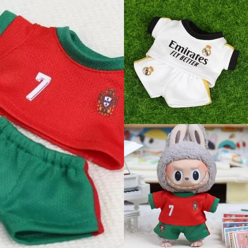 Only Clothes15-17cm V1 V2 V3 Labubu Football Uniform Sports Outfit Heart Pounding Macaron Dressing Full Of Handsome Dress Gift